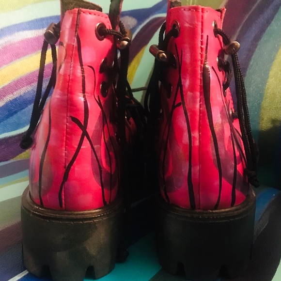 Handmade, HandPainted lace up booties - Picture 6 of 14